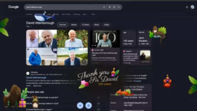 Google Celebrates Sir David Attenborough's 100th Birthday with Special Search Animation