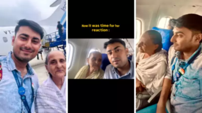 Grandson Takes 84-Year-Old Grandmother on Her First Flight, Video Wins Hearts