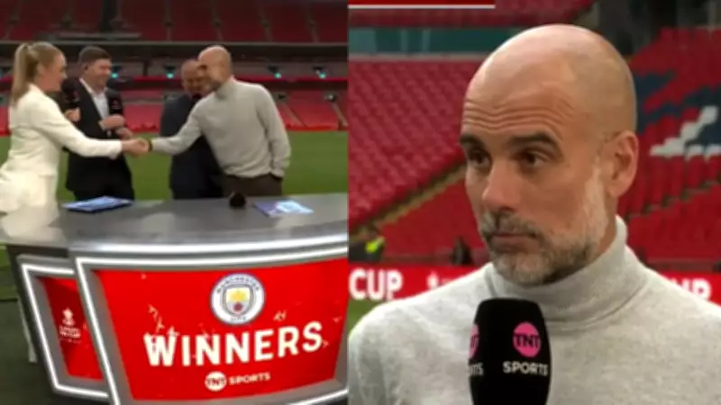 Guardiola Walks Out of Interview After FA Cup Win Exit Question
