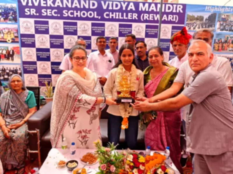 Haryana Health Minister Felicitates State Board Class 12 Topper Deepika