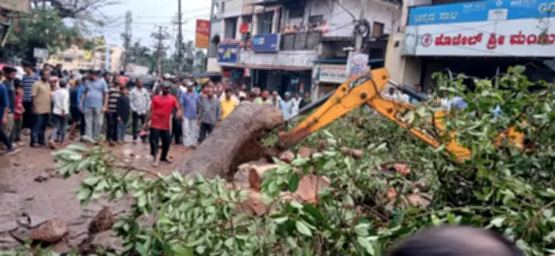 Heavy Rain and Strong Winds Wreak Havoc in Hubballi, Disrupt Normal Life