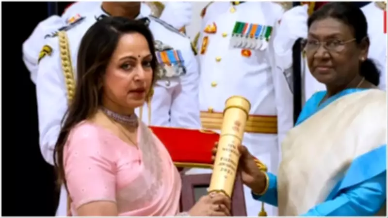Hema Malini Emotional Receiving Padma Vibhushan for Dharmendra