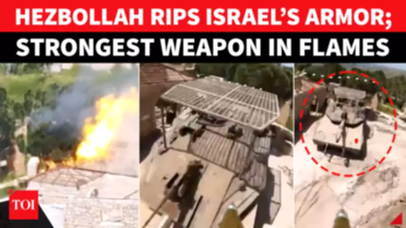 Hezbollah Drone Hits Israeli Merkava Tank, Bypassing Cope Cage Protection