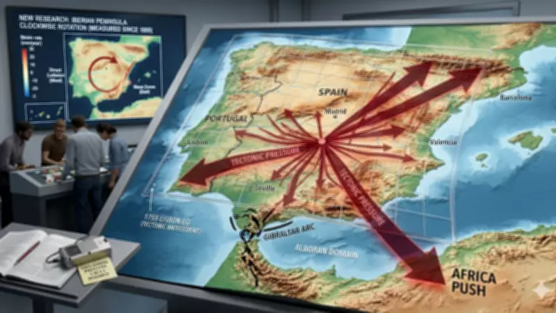 Iberian Peninsula Rotating Clockwise Due to Tectonic Plate Pressure