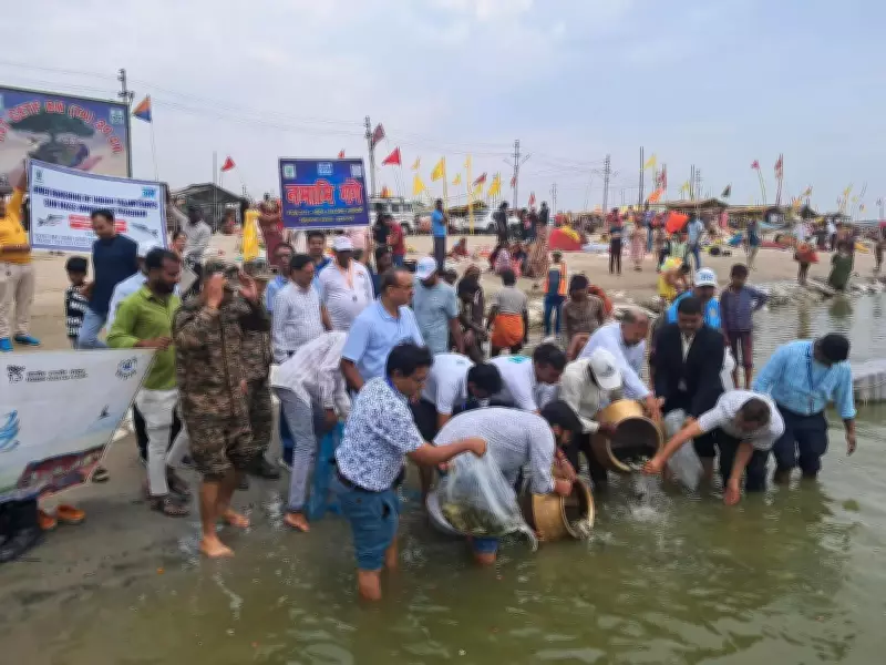 ICAR-CIFRI Releases 30,000 Fish Fingerlings into Ganga at Sangam
