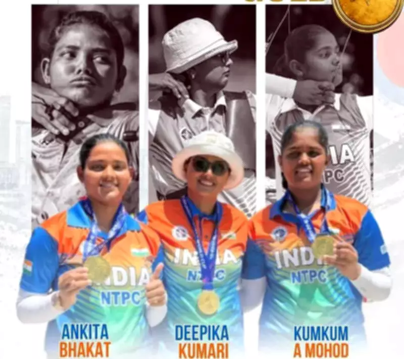 Indian Women's Recurve Team Stuns China for World Cup Gold in Shanghai