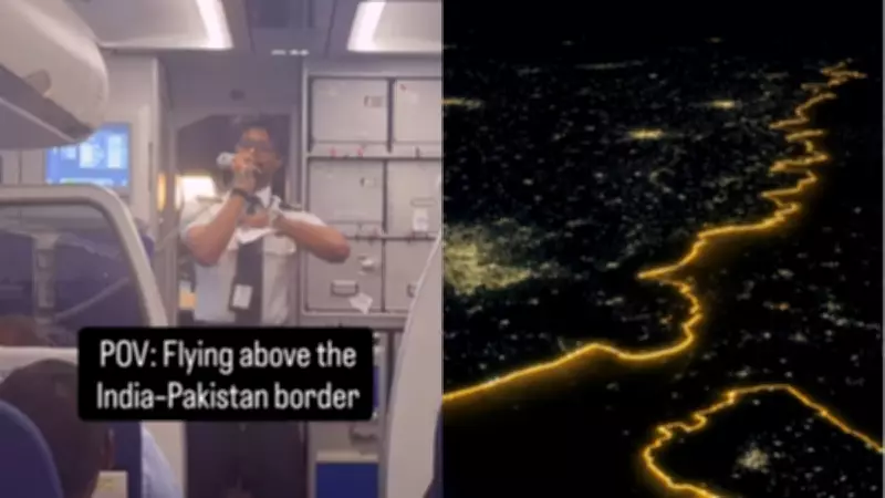 IndiGo Pilot Captures Stunning Night View of India-Pakistan Border from Cockpit