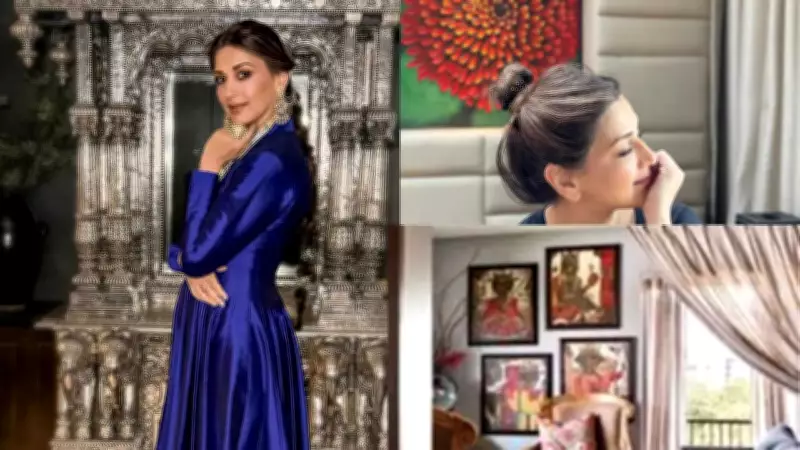 Inside Sonali Bendre's Home: Vintage Paintings, Silver Mandir, and Ornate Mirror Art