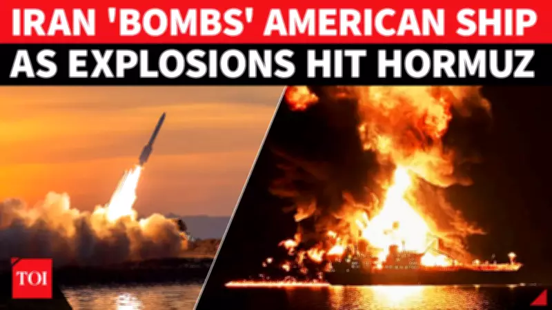 Iran Fires on US Ship in Hormuz, Explosions Reported in Bandar Abbas