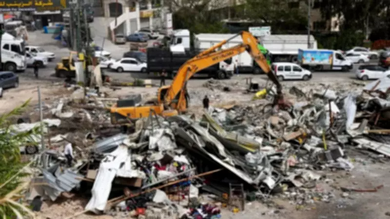 Israeli Bulldozers Demolish Palestinian Shops for Settlement Road Project