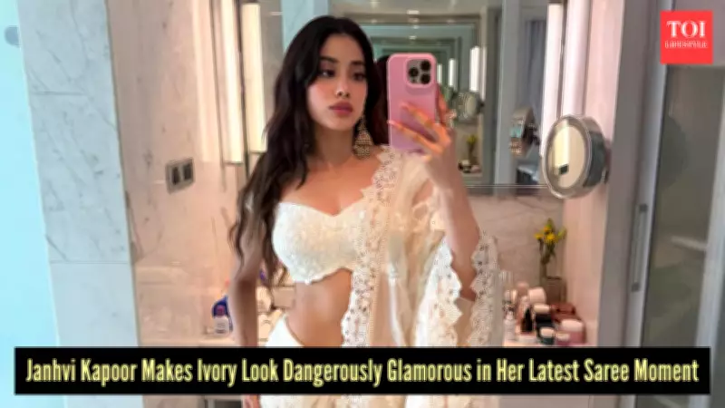 Janhvi Kapoor Stuns in Dreamy Ivory Saree with Bollywood Goddess Energy