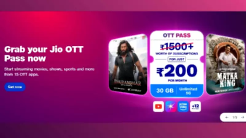 Jio Launches New OTT Pass at Rs 200 with 15 Apps, 30GB Data, Live TV