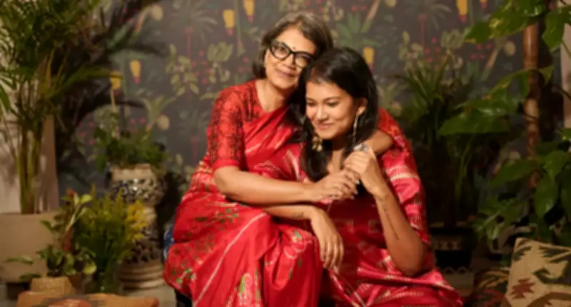 Kakali Biswas and Daughter Medha Nandi Twin in Red for Mother's Day Shoot