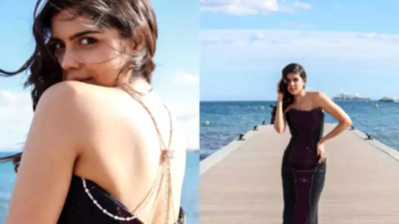 Kalyani Priyadarshan Makes Stunning Cannes Debut in Black and Maroon Gown