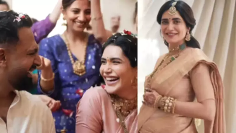 Karishma Tanna and Varun Bangera Celebrate South Indian Baby Shower