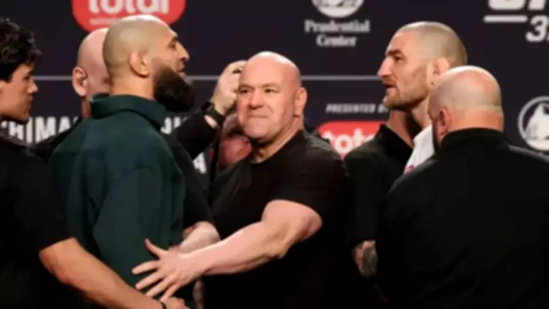 Khamzat Chimaev Kicks Sean Strickland at UFC 328 Press Conference Chaos