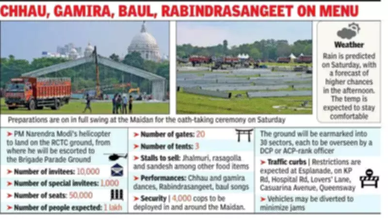 Kolkata Prepares for Grand Oath-Taking Ceremony of Bengal's First BJP CM