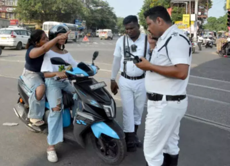 Kolkata Traffic Police Intensifies Helmet Crackdown with Body Cameras