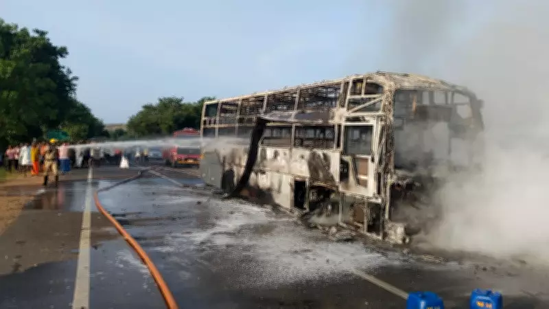 KSRTC Bus Catches Fire in Ranebennur, All Passengers Safe