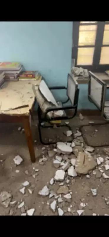 Library Ceiling Collapse in Rajasthan University Averts Tragedy as Students Step Out