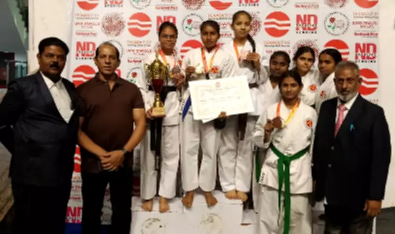 Ludhiana Girls Team Lifts South Asian Karate Trophy