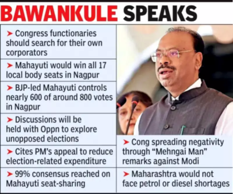 Maharashtra Minister Bawankule Slams Congress Over 'Missing' Corporators