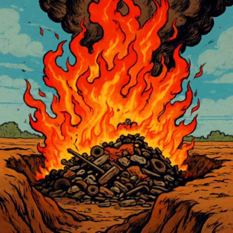 Major Fire Breaks Out at Burhanpur Municipal Trenching Ground, Gutting Waste