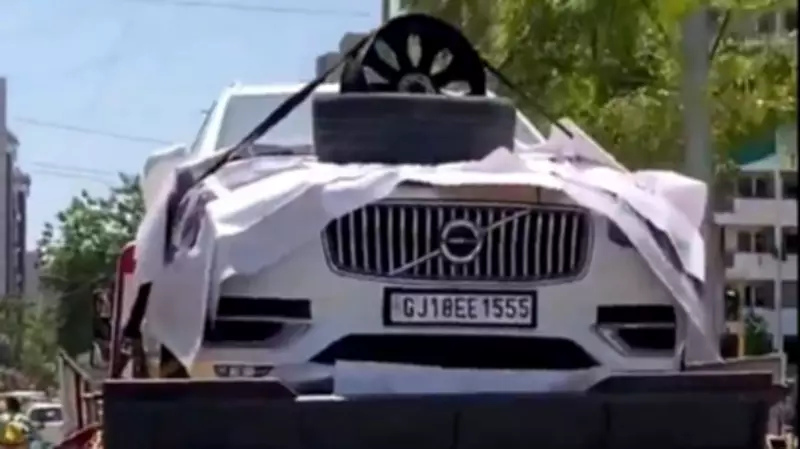 Man Gets Volvo's Broken Alloy Wheel Towed Around Ahmedabad, Cites Poor Quality