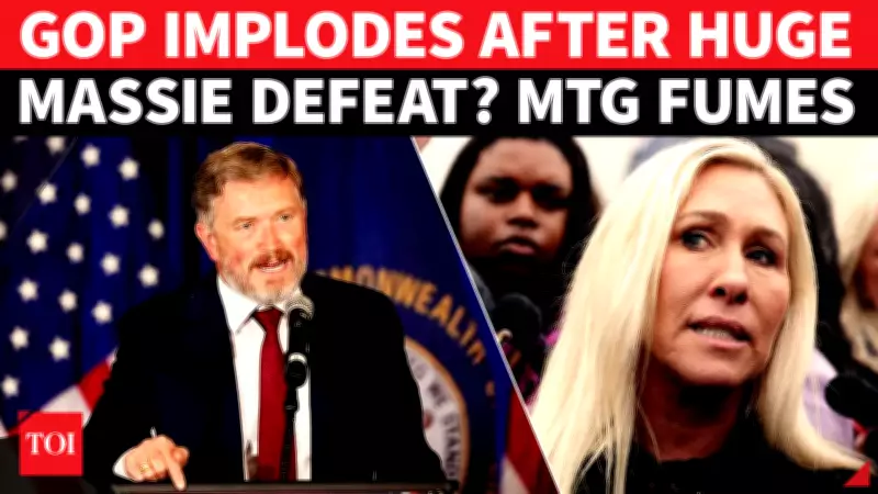 Massie Defeat Sparks GOP Civil War as Epstein Link Emerges, MTG Explodes