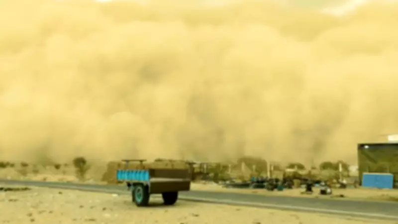 Massive Dust Whirlwind Sweeps Through Rajasthan's Jaisalmer District