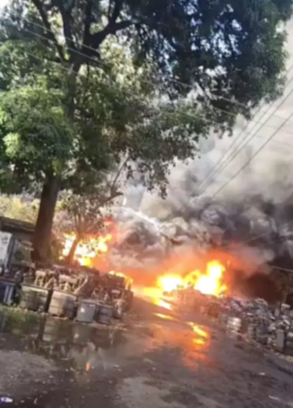 Massive Fire at PSPCL Compound in Doraha; Toxic Smoke Engulfs Residential Areas
