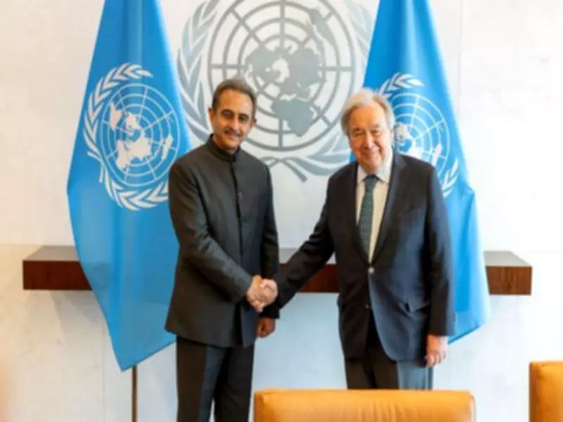 MoS Kirti Vardhan Singh Meets UN Chief Guterres in Productive Talks
