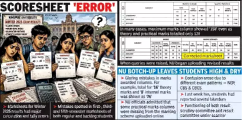 Nagpur University Marksheets Contain Glaring Calculation Errors for Winter 2025 Exams