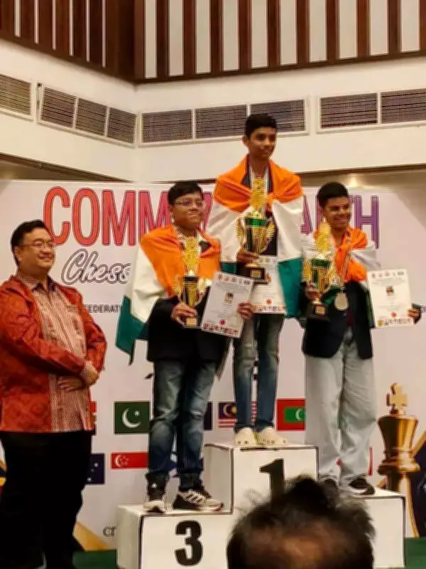 Nagpur's Chess Prodigy Shaunak Badole Wins Two Gold Medals at Commonwealth Youth Chess Championship
