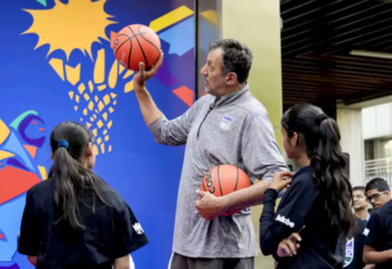 NBA legend Vlade Divac inspires young basketball players in Delhi