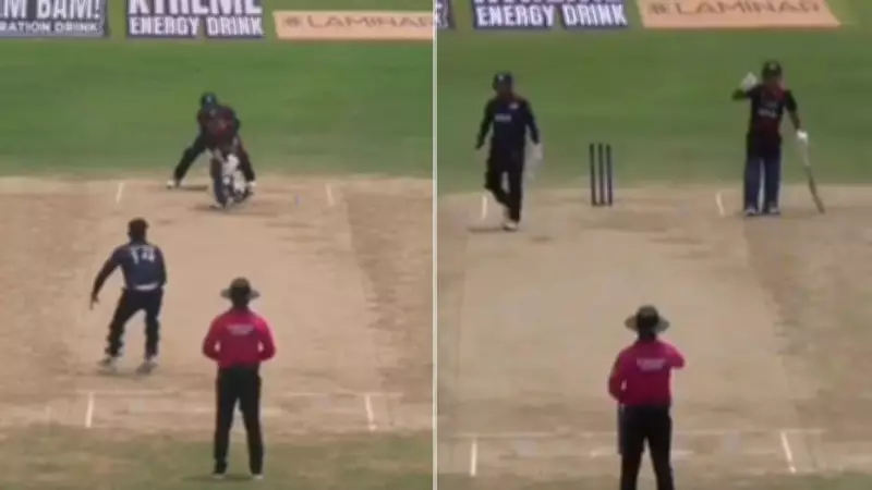 Nepal captain Rohit Paudel involved in controversial LBW dismissal during ICC Cricket World Cup League Two match against USA