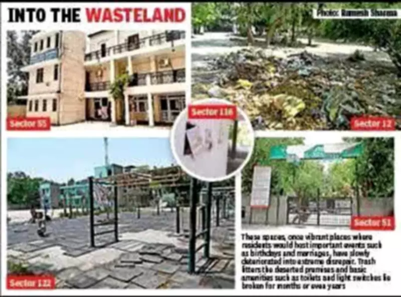 Noida's Aging Community Centres Fall into Disrepair, Residents Demand Action