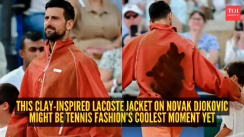 Novak Djokovic’s Custom Lacoste Jacket Inspired by Roland Garros Clay Courts
