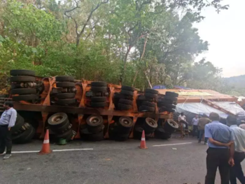NPCIL Truck Carrying Nuclear Equipment Overturns in Karnataka