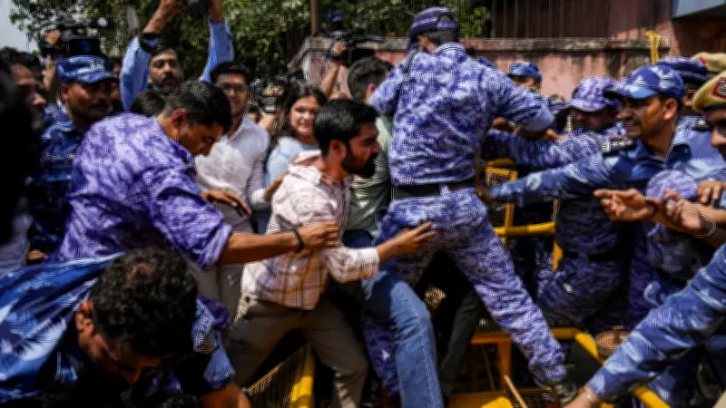 NSUI Protests Outside MP Raghavendra's Home Over NEET Paper Leak