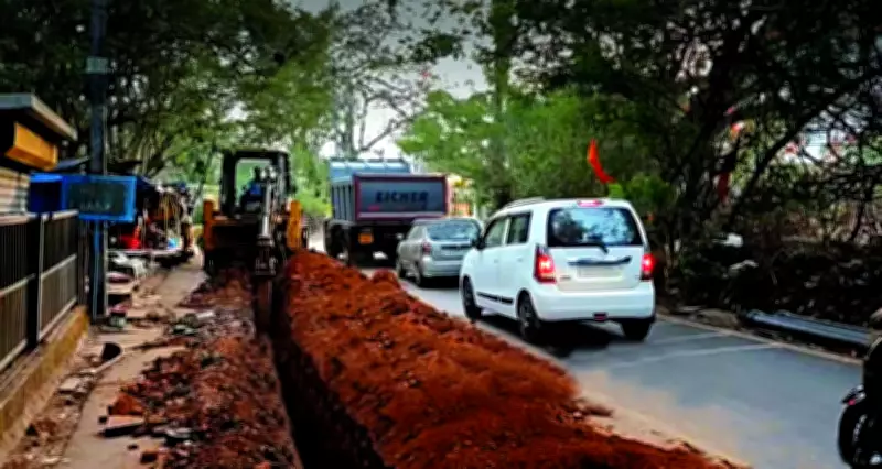 Old Goa-Pilar Road Digging Turns Perilous Before Monsoon