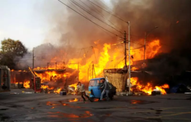 One Burnt Alive in Massive Fire at Amritsar Bamboo Market