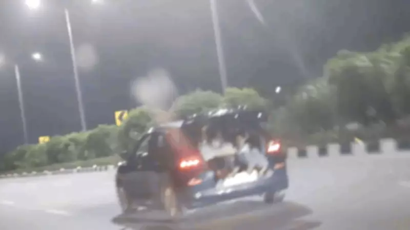 Outrage in Hyderabad as children seen travelling in car boot at high speed on ORR