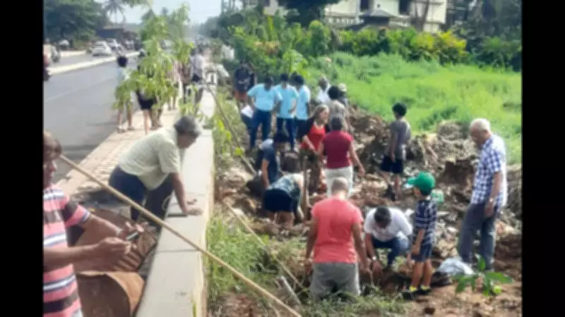 Over 100 Volunteers Plant 68 Trees in Mapusa to Compensate for Road Widening