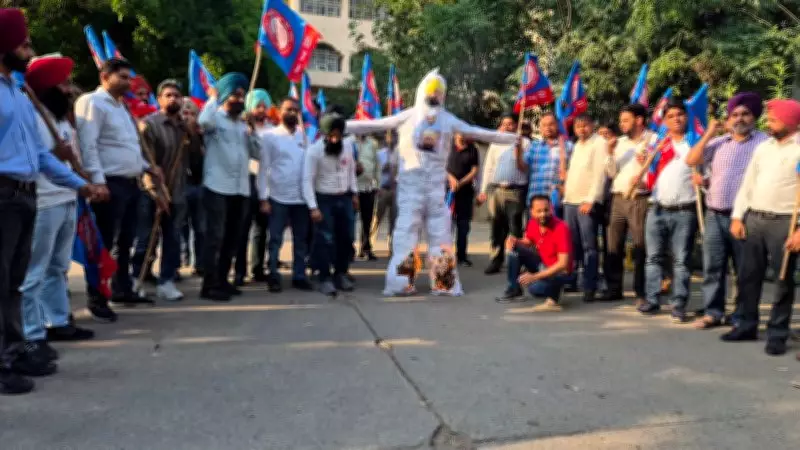 Patiala Teachers Burn CM Mann Effigy Over Non-Teaching Duties