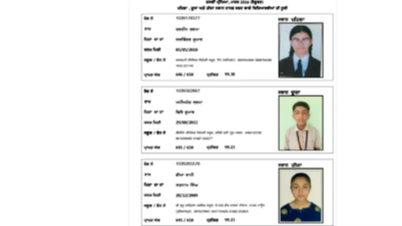 PSEB 10th Merit List 2026: Harleen Sharma Tops, Meet Rank Holders