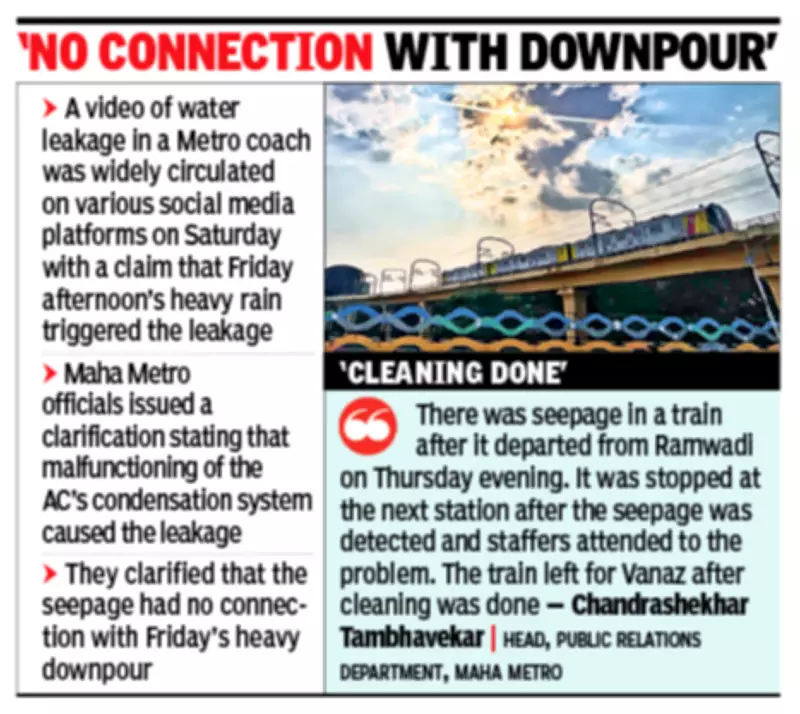Pune Metro Leak: AC Drain Pipe Choked, Not Rain, Says Maha Metro