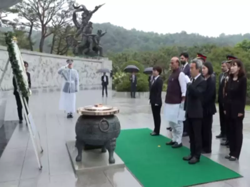 Rajnath Singh Pays Tribute at Seoul National Cemetery in South Korea