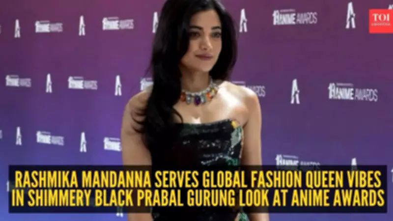 Rashmika Mandanna Stuns in Black Gown at Crunchyroll Anime Awards 2026