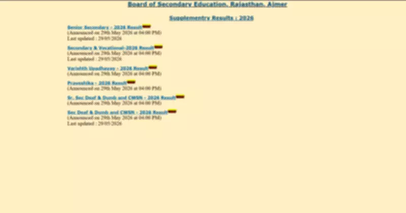 RBSE Announces Class 10 and 12 Supplementary Results 2026 at rajeduboard.rajasthan.gov.in